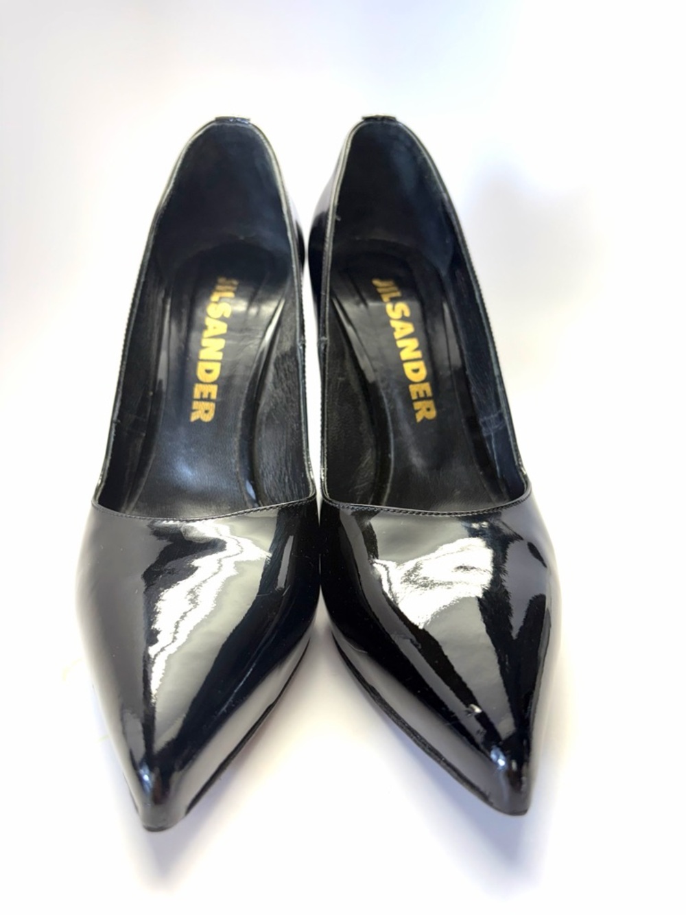 Jil Sander Black Patent Pointed-Toe Stiletto Heels - Picture 11 of 11